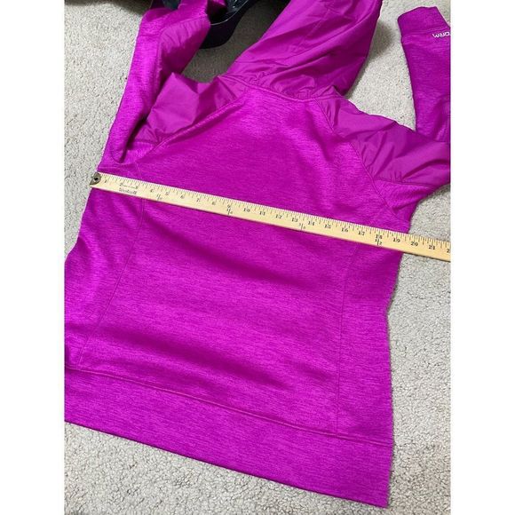𝅺MEDIUM Under Armour Heatgear womens bright pink hoodie sweatshirt XStorm - Picture 5 of 7